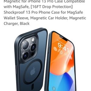 Black Protective iPhone 13 Pro Case with MagSafe Compatibility